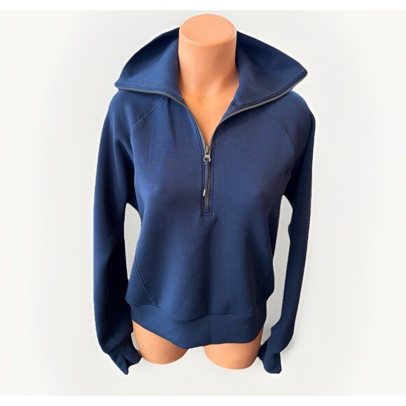 Spanx Air Essentials Half Zip Timeless Navy Size Small Pullover Sweatshirt - Picture 1 of 5